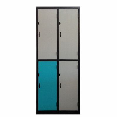 4 Door Locker Blk Frame Diamond Door 3/4