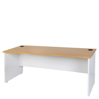 Oak/White Slab End Desk