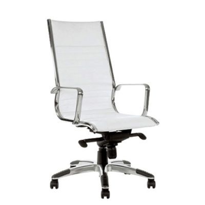 Lincoln Visitor Chair White Fab2 WC Peac