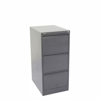GO 3 Drawer Filing Cabinet Grey