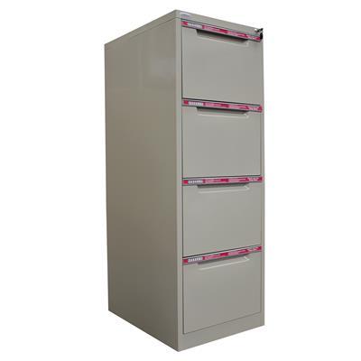 Filing Cabinet 4 Drawer Grey With Lock