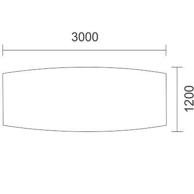“Ex Hire” Mano Boatshape Table 2400×1200