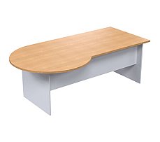 Logan Oak/White P-End Desk