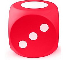 Dice Ottoman Red with White Dots