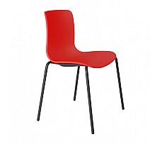 Acti Visitor Chair Black 4 Legs Red