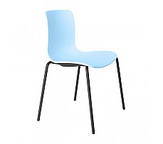 Acti Visitor Chair Black 4 Legs Pale blu