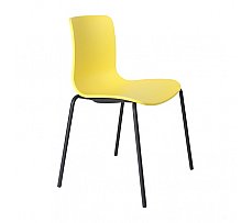 Acti Visitor Chair Black 4 Legs Yellow