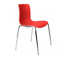 Acti Visitor Chair Chrome 4 Legs Red