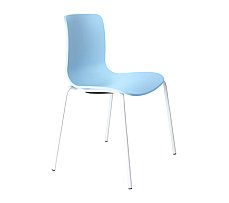 Acti Visitor Chair White 4 Legs pale Blu
