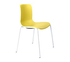 Acti Visitor Chair White 4 Legs Yellow