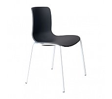 Acti Visitor Chair White 4 Legs Charcoal