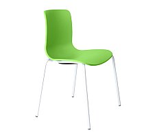 Acti Visitor Chair White 4 Legs Green