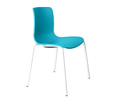 Acti Visitor Chair White 4 Legs Teal