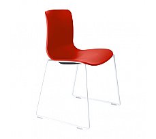 Acti Visitor Chair Chrome Sled Red