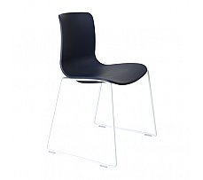 Acti Visitor Chair Chrome Sled Navy Blue