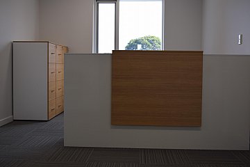 Climat Air-conditioning, Lux Reception Counter in Sublime Teak/Polar White