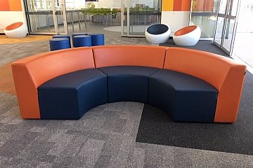 Ocean View College, custom Loop lounge in blue & orange vinyl