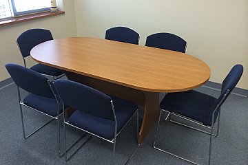 Pedare Christian College, D end boardroom table with feature H frame 