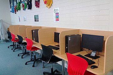 Playford International College, study carrels in Laminex Young Beech