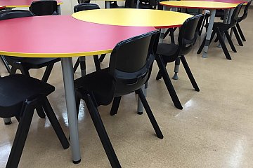 Gawler College, Custom Crescent Table & Ergostack student chairs
