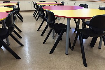 Gawler College, Custom Crescent Table & Ergostack student chairs