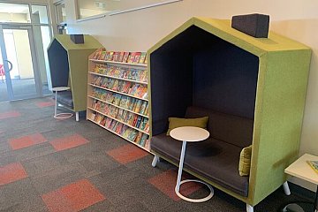 St Michaels Lutheran, custom Cubby acoustic booths with Hoop coffee tables