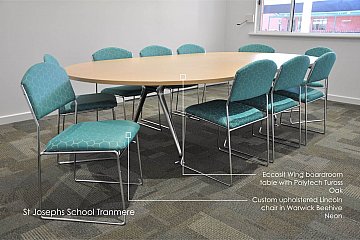 Saint Joseph's Tranmere, D end boardroom table and Eccosit Wing polished frame